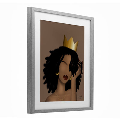 Reina with Crown Portrait Framed Print Under Glass, design by Sierra Siler