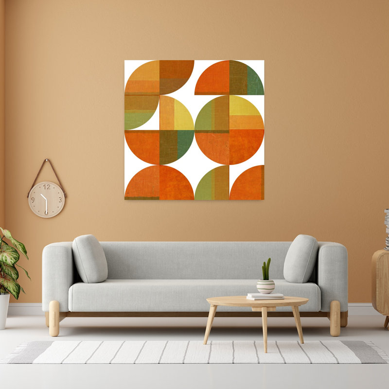 Four Suns Quartered, art abstrait contemporain, H 18 po x l 18 po