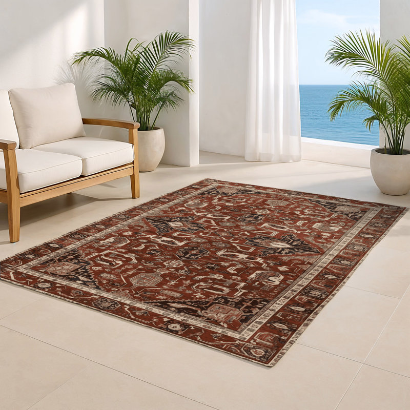 Tapis d'intérieur et d'extérieur brun Persian, Rectangulaire 2 pi x 3 pi