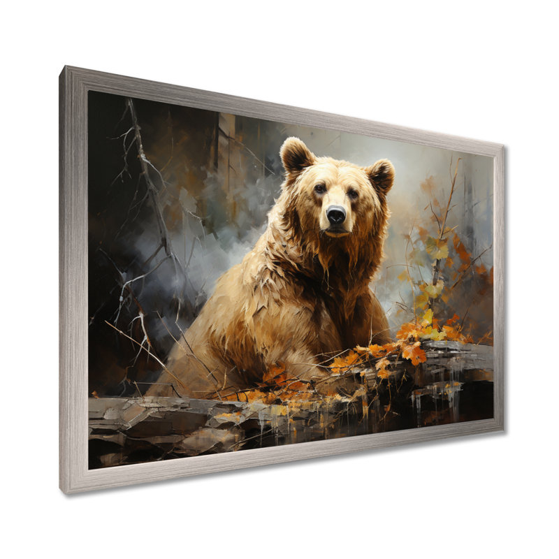Bear Bears Boundary II - Reproductions encadrées d'ours, H 16 po x l 32 po x P 1 po, Cadre simple argenté