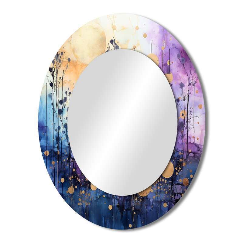 Celestial Serenade II - Miroir mural moderne ovale, 43 po x 33 po