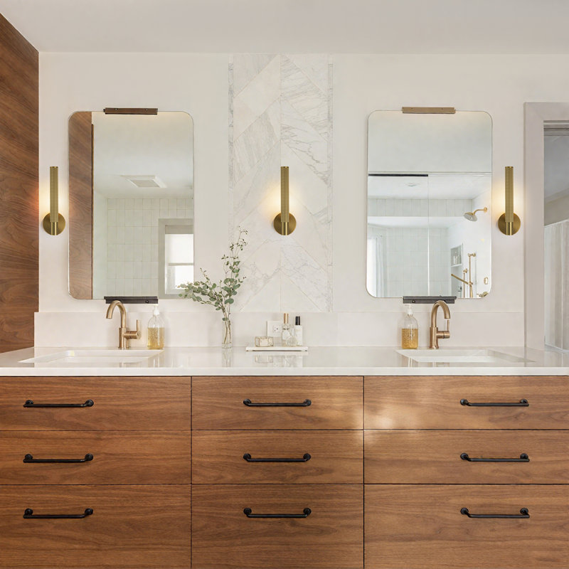 1-Light Dimmable Wall Sconce in Knurling Brass