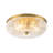 3-Light Pleated Drape Textured Glass Flush Mount
