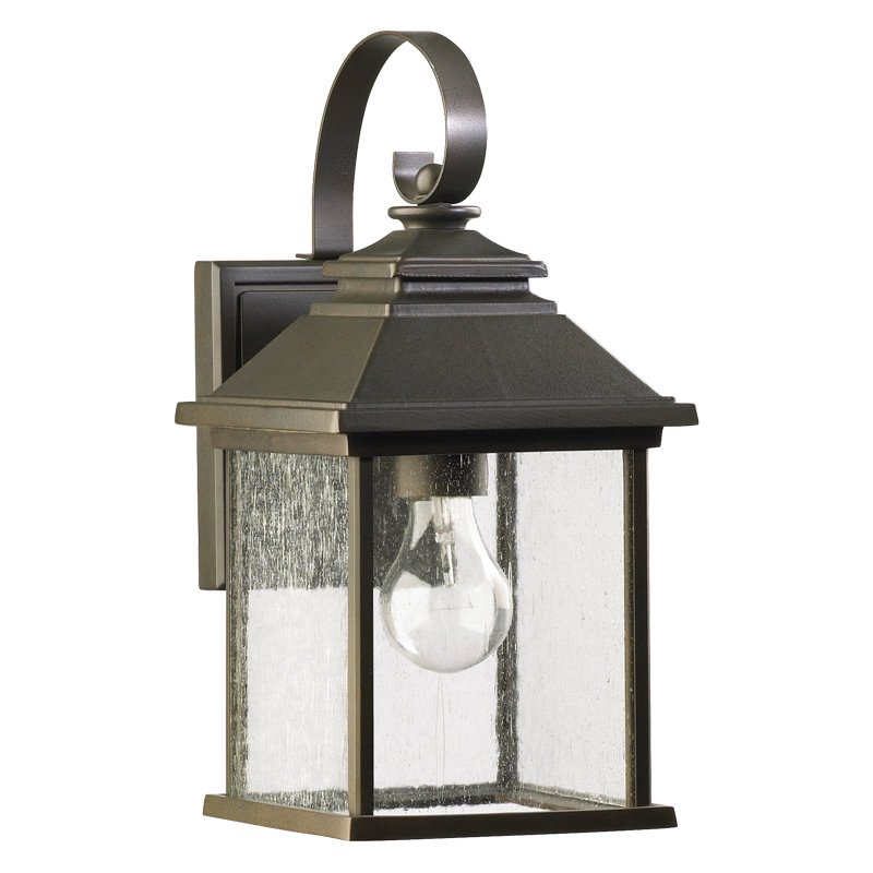 Aluminum Wall Light, 14" H x 7" W x 8" D, Bronze