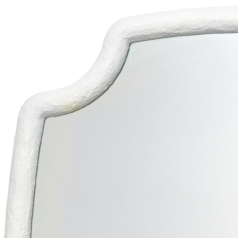 Selene Flat Beveled Mirror, White