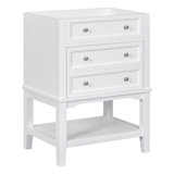 Bathroom Vanity Base Without Sink Featuring Storage Cabinet with Drawer and Open Shelf