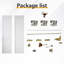 Porte pliante blanche à deux volets avec trousse de quincaillerie d'installation l 24 po x H 78 po-117228066-117228065