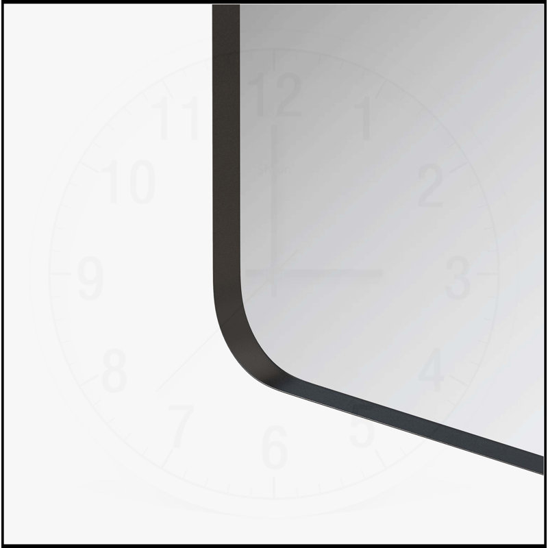 Rectangular Mirror Metal Framed, Black, 30" x 40"