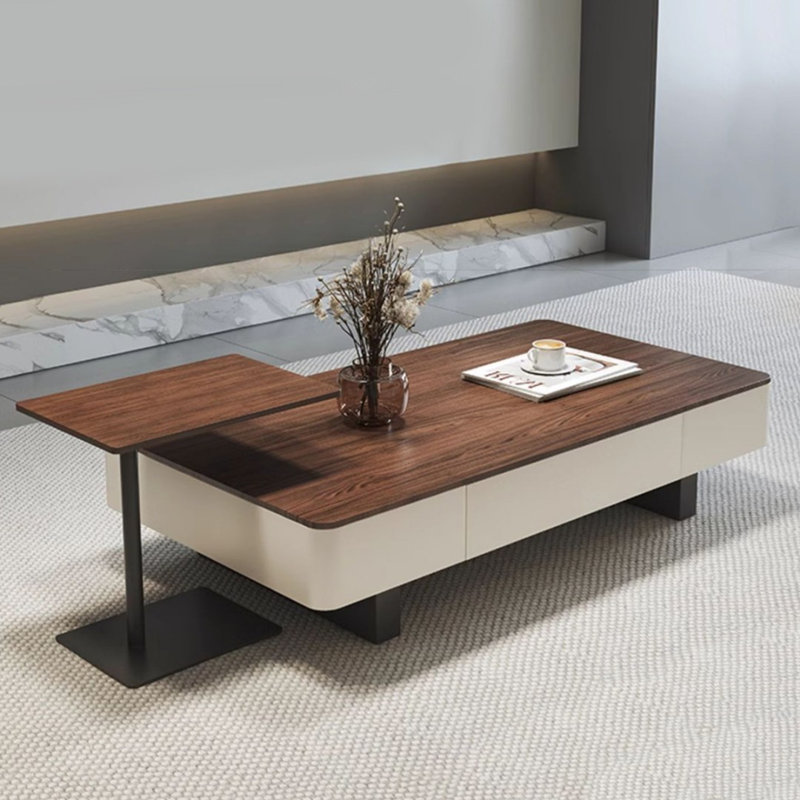Table basse moderne et simple Rock Plate Living Room Home, H 13,39 po x L 54,72 po x l 27,17 po, Noix / brun