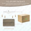 Meuble-lavabo flottant 36 po avec lavabo, meuble-lavabo mural moderne avec lavabo à surface solide et tiroirs à fermeture en douceur, gris cendré