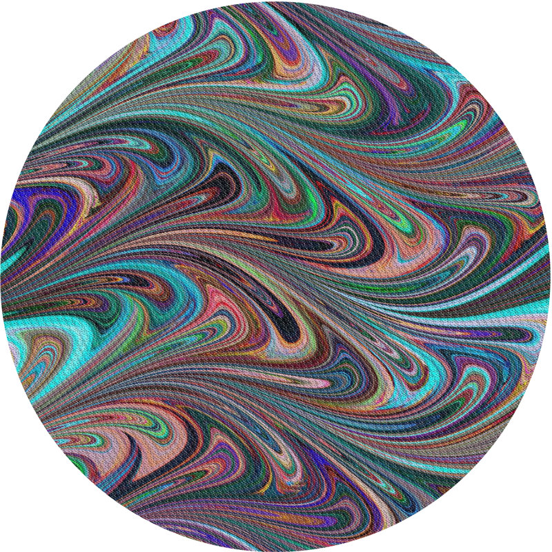 Abstract Indoor Rug, Round 4'