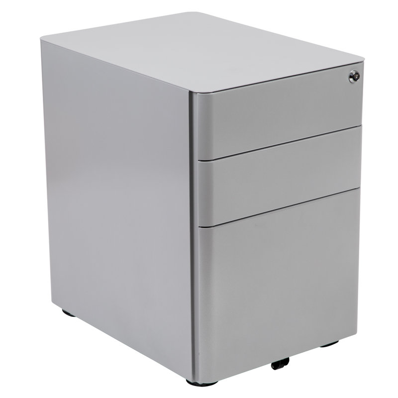 Stephana 3-Drawer Locking Mobile Vertical Filing Cabinet, Gray