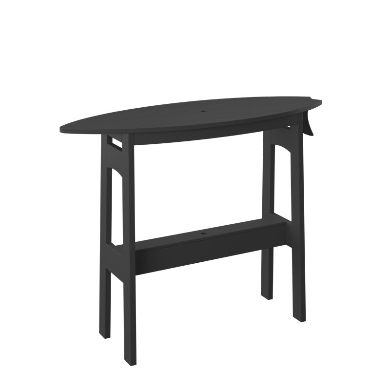 Table de surf Polybird, hauteur de barre de 48 po. Noir, H 42 po x l 48 po x P 21 po, Noir, Noir