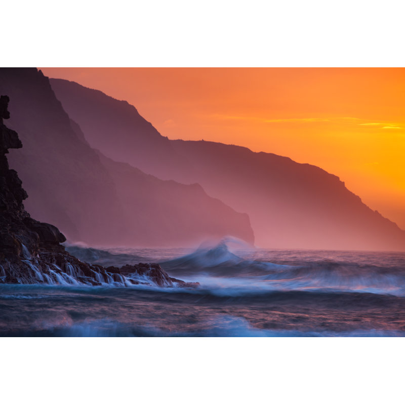 Na Pali Coast Sunset by Jimkruger - Wrapped Canvas Print, 20cm H x 30cm W x 3.8cm D