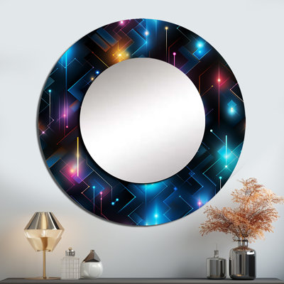 Cubes de Rietsch - miroir géométrique, miroir mural décoratif rond et moderne, art en métal imprimé