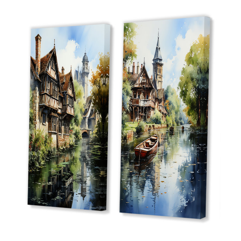Paysage de Canalengland, Angleterre, Angleterre "Paysage de Canalengland, Angleterre" 2 pièces, H 40 po x l 40 po