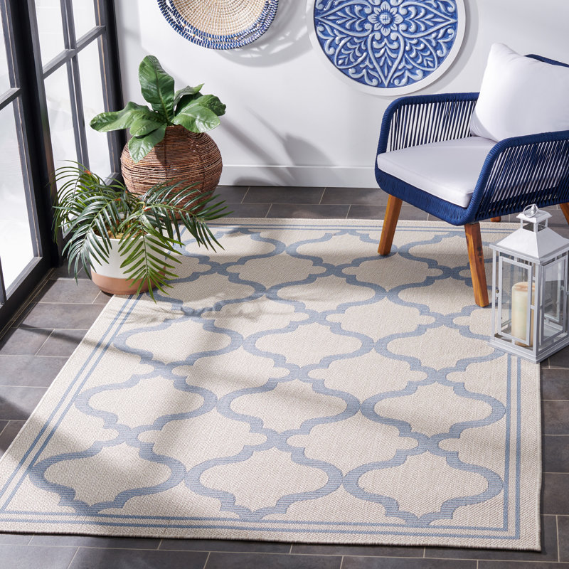 Bermuda Performance Machine Washable Geometric Indoor/Outdoor Area Rug, Rectangle 9' x 12'