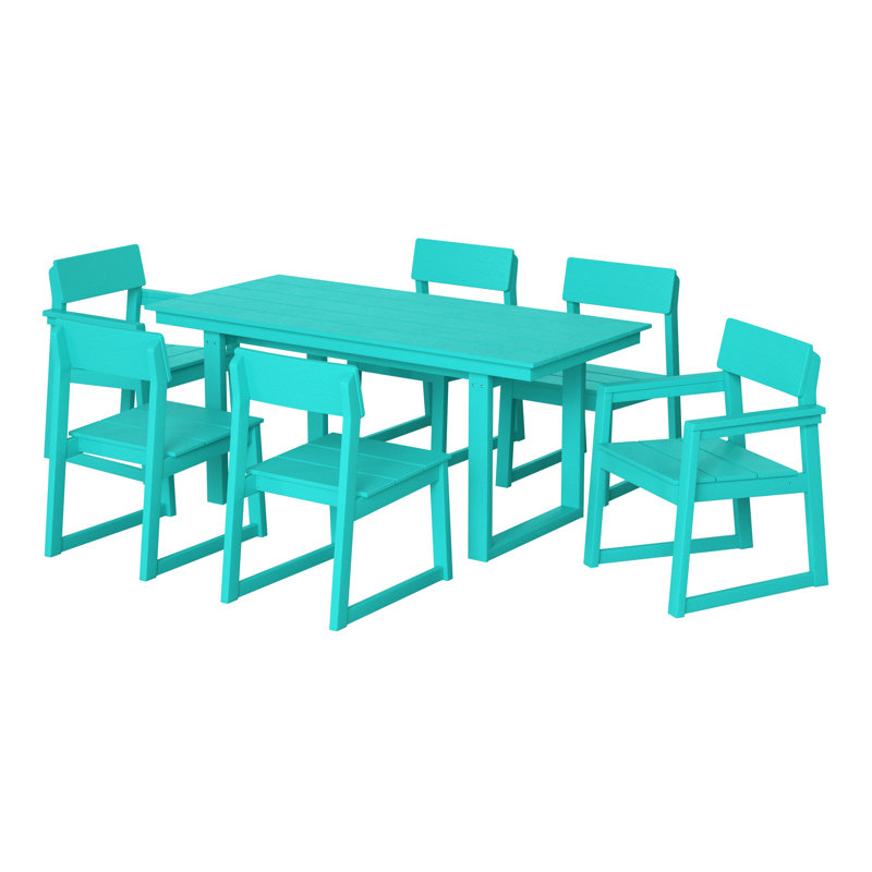 Ensemble repas d'extérieur 7 pièces 7 pièces, Sarcelle