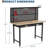 Heavy Duty Garage Workbench w/Pegboard, Wood Workbench with Tool Storage,Power Strip,LED Lighting,Industrial Work Table w/Drawers,Hanging Kits for Garage,Workshop,Basement
