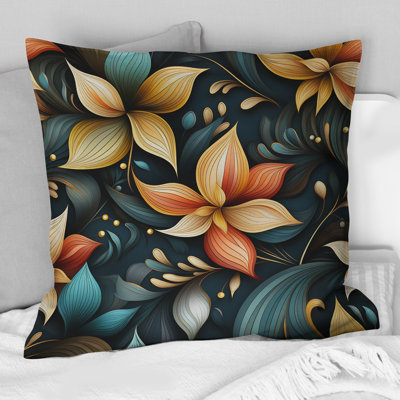 Mindful Contemplation Mediation I - Coussin décoratif à imprimé floral