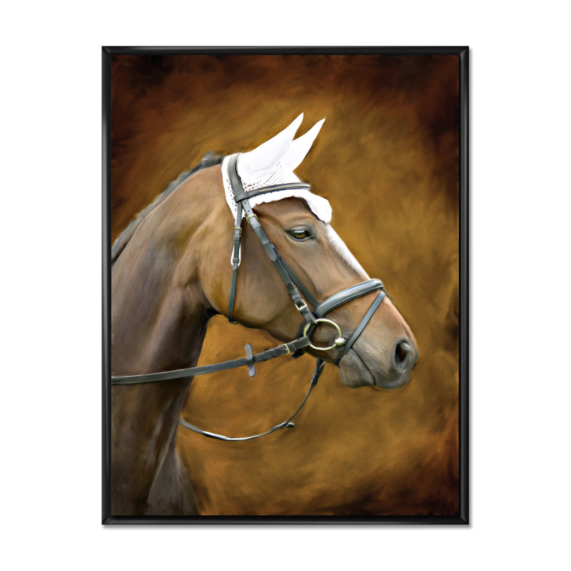 Portrait d'une maison brune - Impression sur toile, H 32 po x l 24 po, Cadre flottant noir
