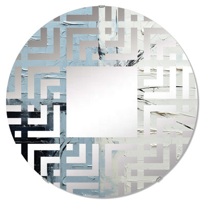 Minimalisme scandinave Harmony Art II - Miroir décoratif labyrinthe | Rond