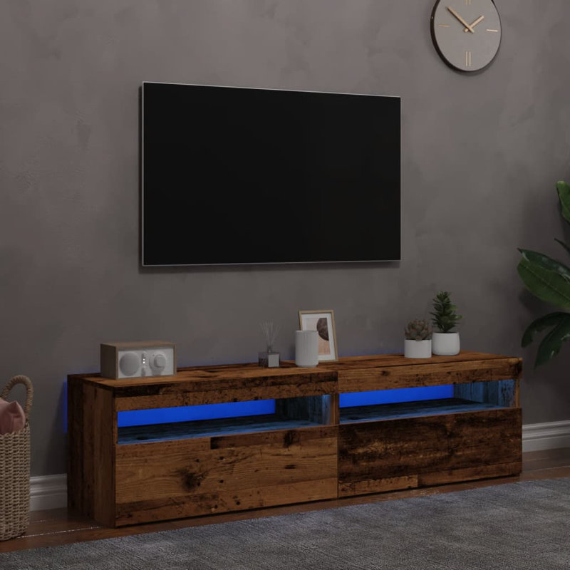 Daivion Unfinished TV Stand for TVs up to 24", Old Wood