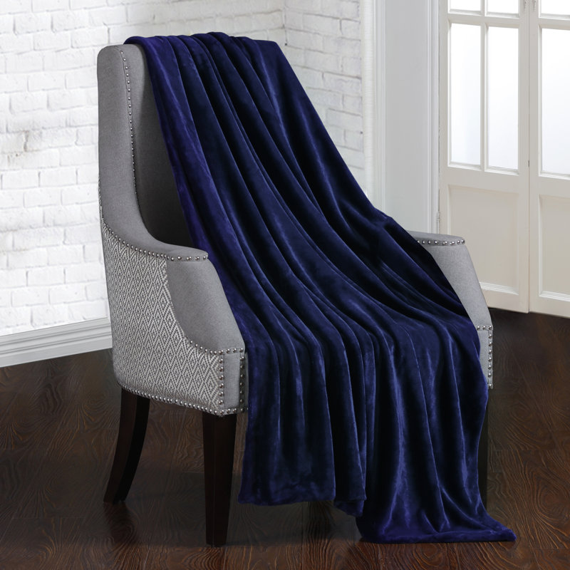 Housse de couette réversible simple lestée, Bleu marine