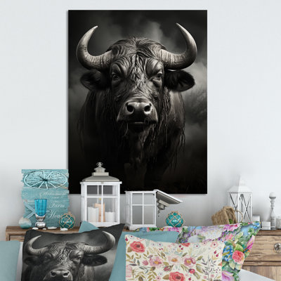 Gris animal africain Buffalo Extremely III - animaux, art mural en métal