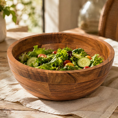  Handcrafted Grava Acacia Wood Serving Bowl