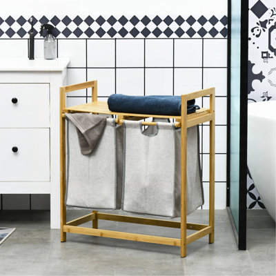 Panier à linge en bambou double