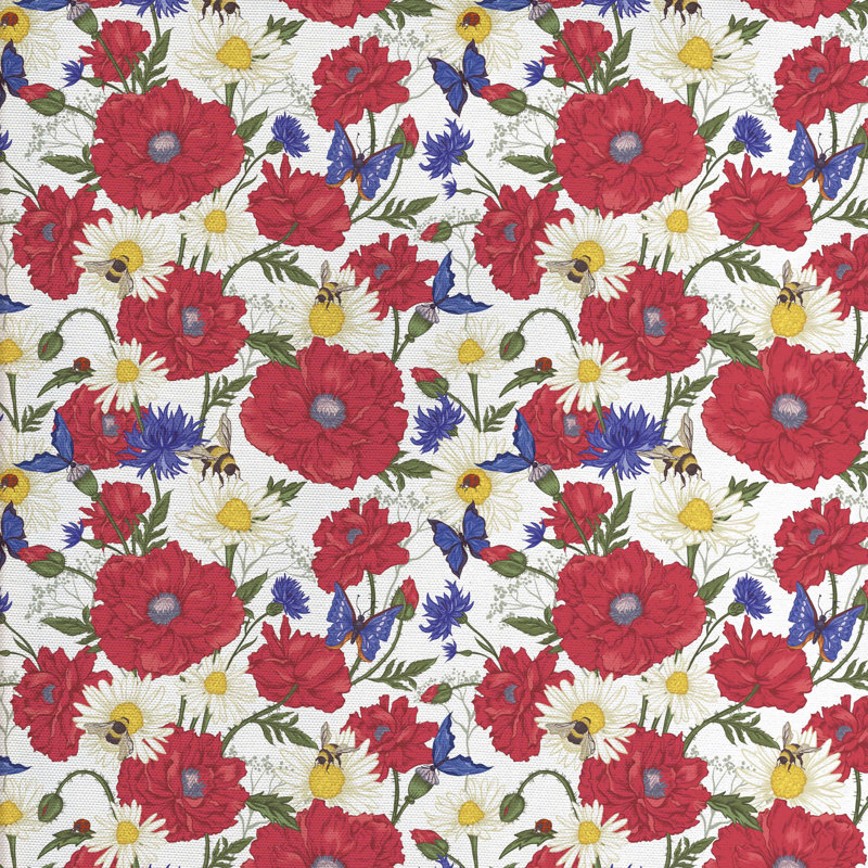 Tissu camomille à fleurs, l 58 po x L 108 po