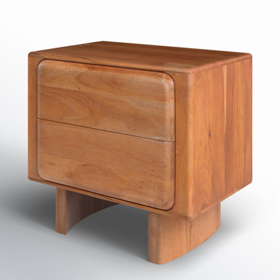 2 Drawer Wood Nightstand