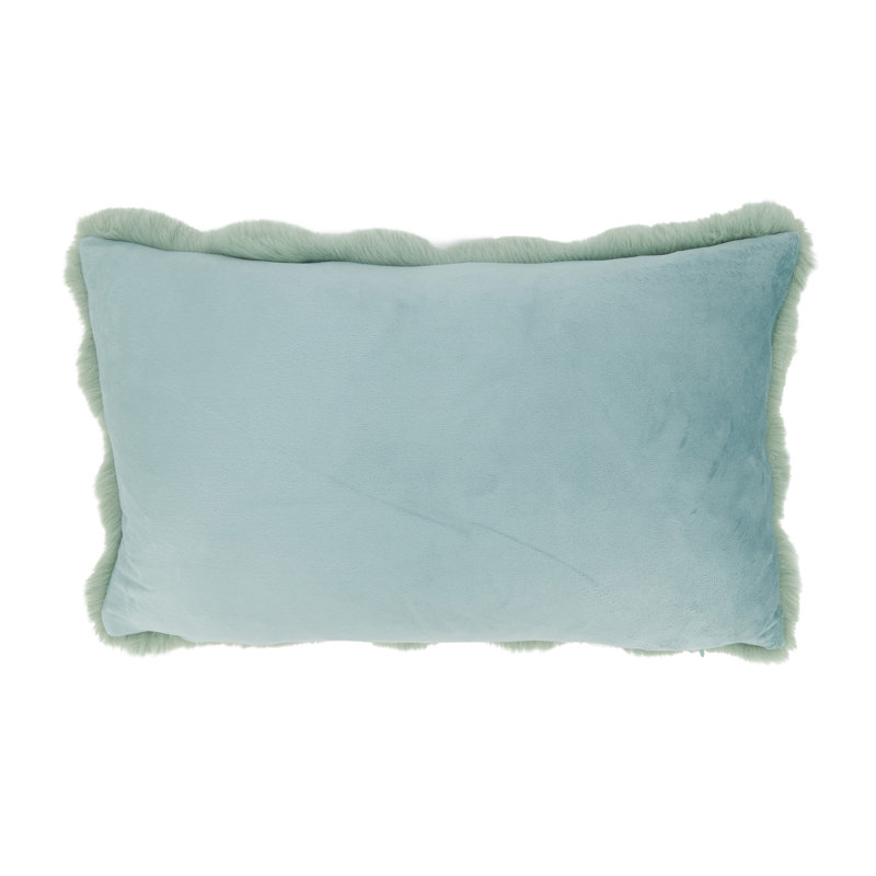 Cozy Bubble Faux Fur Pillow Cover, Green, Down, Rectangle 12" H x 20" W