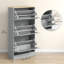 Armoire à chaussures moderne avec 3 tiroirs rabattables pour 18 paires de chaussures