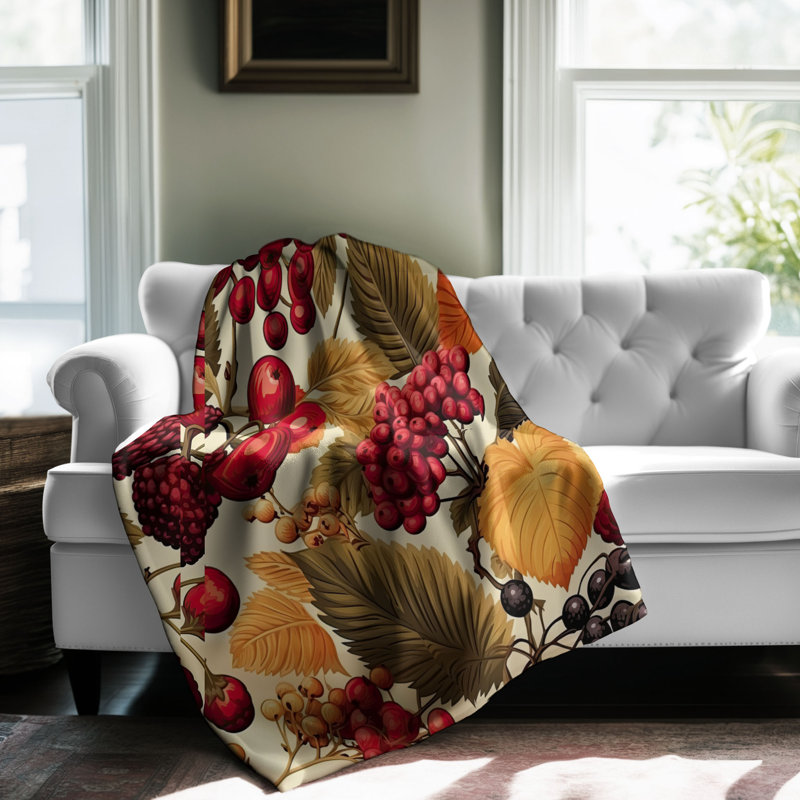 Ruby Orchard Retreat - Couverture Sherpa de qualité supérieure 1 pièce, L 60 po x L 80 po