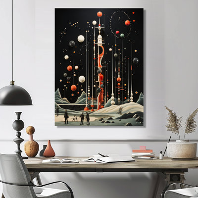 Illustration rétro d'une fusée spatiale - art mural espace