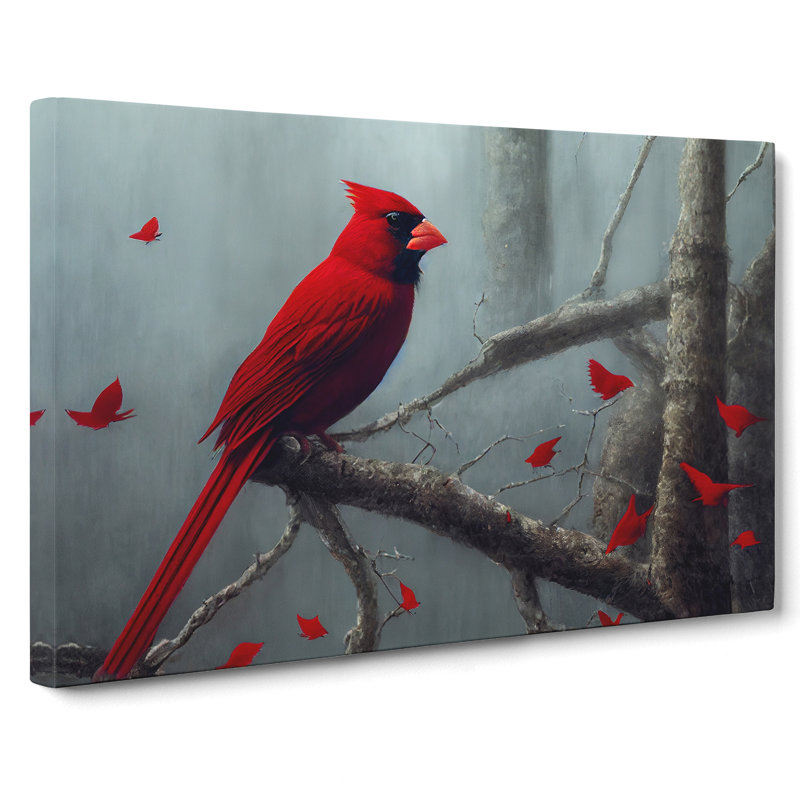 Cardinal Bird Vol.7 - Wrapped Canvas Painting, 50cm H x 76cm W x 3cm D