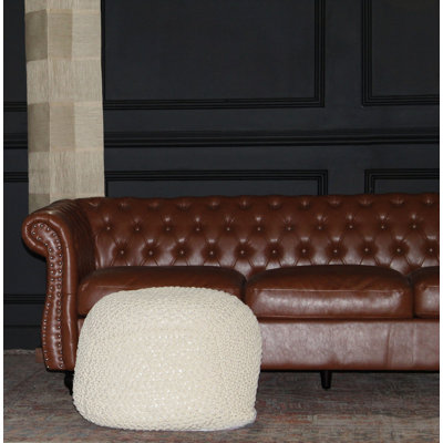 Repose-pieds pour le salon ou la chambre à coucher - Pouf 100% coton (21 po x 21 po x 18 po)