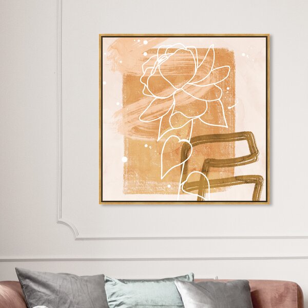 Oliver Gal Floral In Tan On Canvas Painting | Wayfair