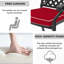 Chaise de patio en aluminium coulé 6 pièces avec cadre noir et coussins rouges-130818741