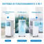 3-in-1 9000 BTU Portable AC – Cools, 42L/day dehumidifier, 2-speed fan. 24H timer, remote, window kit. Energy efficient, quiet, compact. For UK rooms up to 300 sq.ft. White.