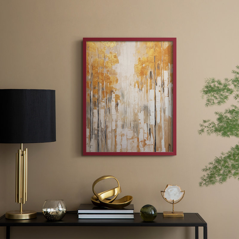 ABSTRACT Series CMLX Framed Print - Solid Wood, Red, 15" H x 12" W