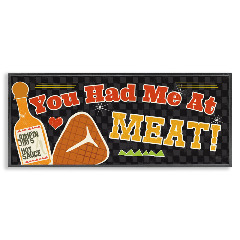  «You Had Had At Meat», estampe numérique par Pela Studio, H 13 po x l 30 po, Giclée encadrée noir minuit