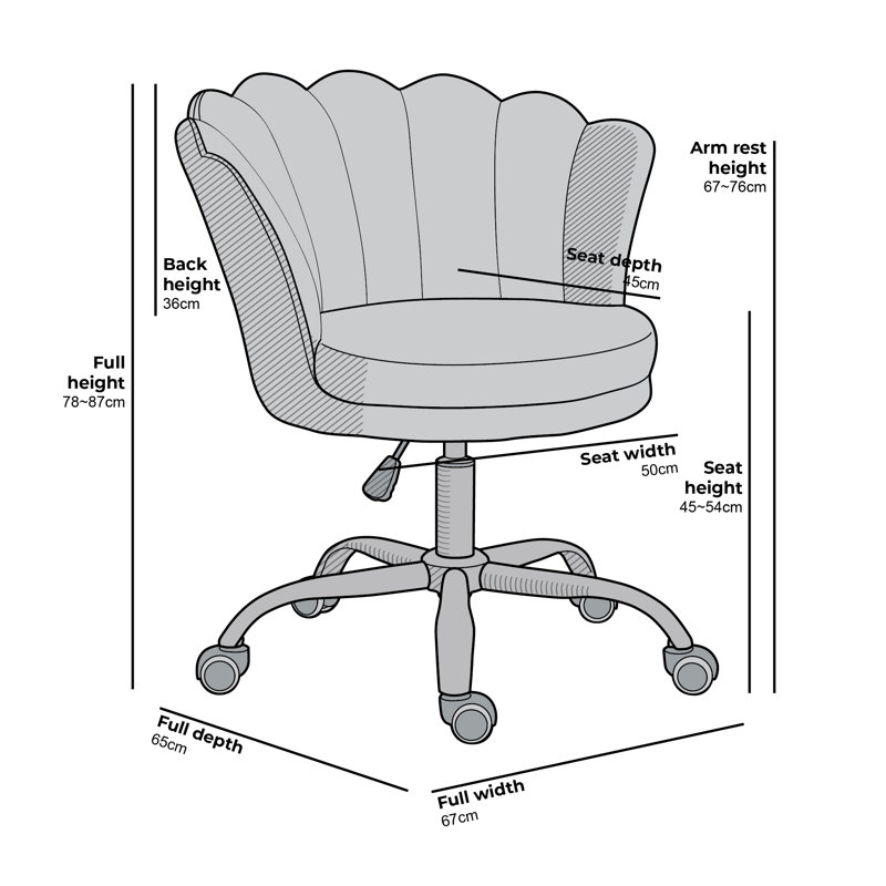 Shetler Velvet Office Chair, Green