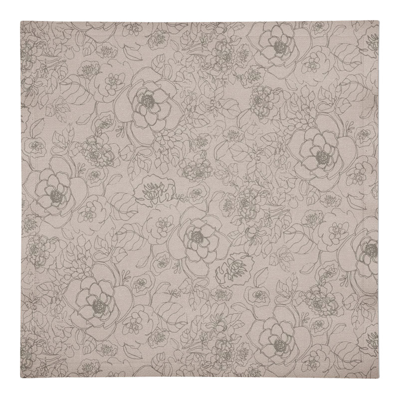 Floral Rectangular Napkin, Tan