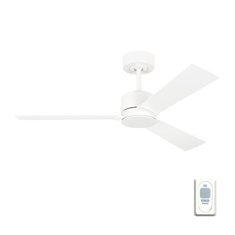 Rozzen Downrod Ceiling Fan, Matte White, Matte White, 44"