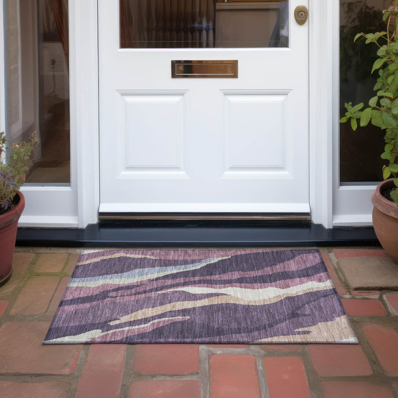 Tapis intérieur / extérieur lavable à la machine Chayden ACN1047, Rectangle 1 pi 8 po x 2 pi 6 po