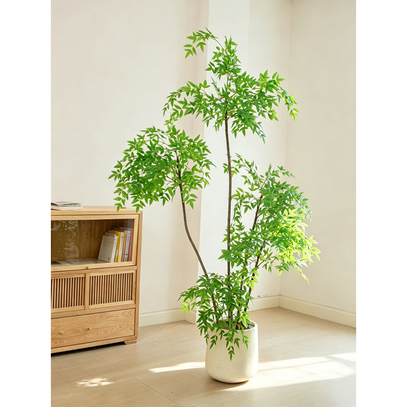 Ornement artificiel d'intérieur en pot Nandina Domestica