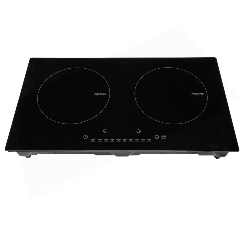 Electric Cooktop, 2 Burners, 24'' Induction Stove Top, Built-In Magnetic Cooktop 1800W, 9 Heating Level Multifunctional Burner, LED Touch Screen W/ Child Lock & Over-Temperature Protection